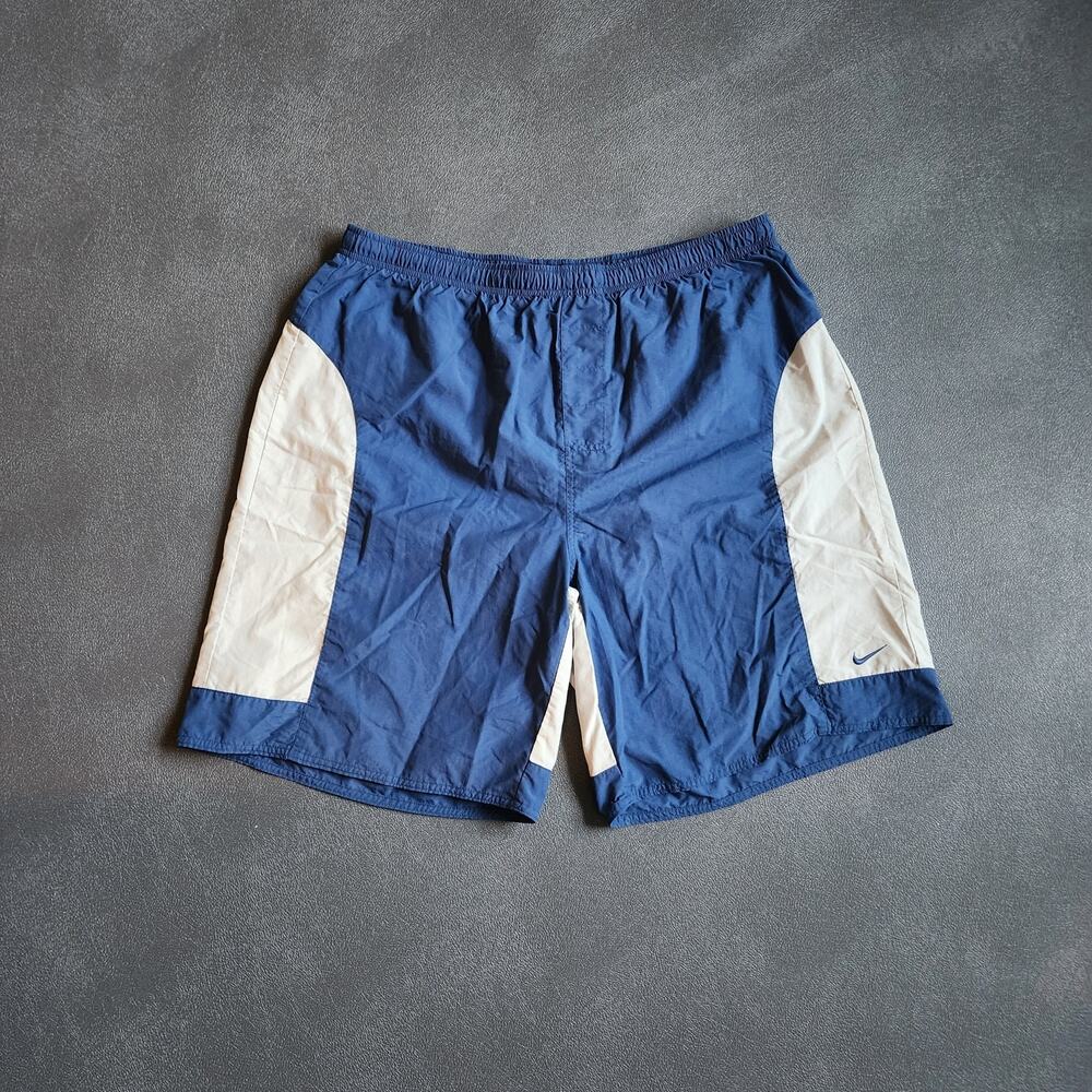 Vintage 90's Nike Blue White Activewear Drawstring Shorts XXL